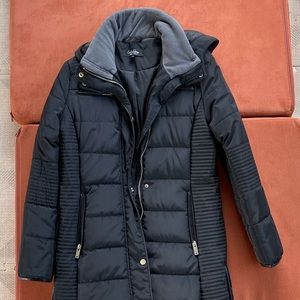 Coffee Shop New York Puffer Trench Coat with Side Slits